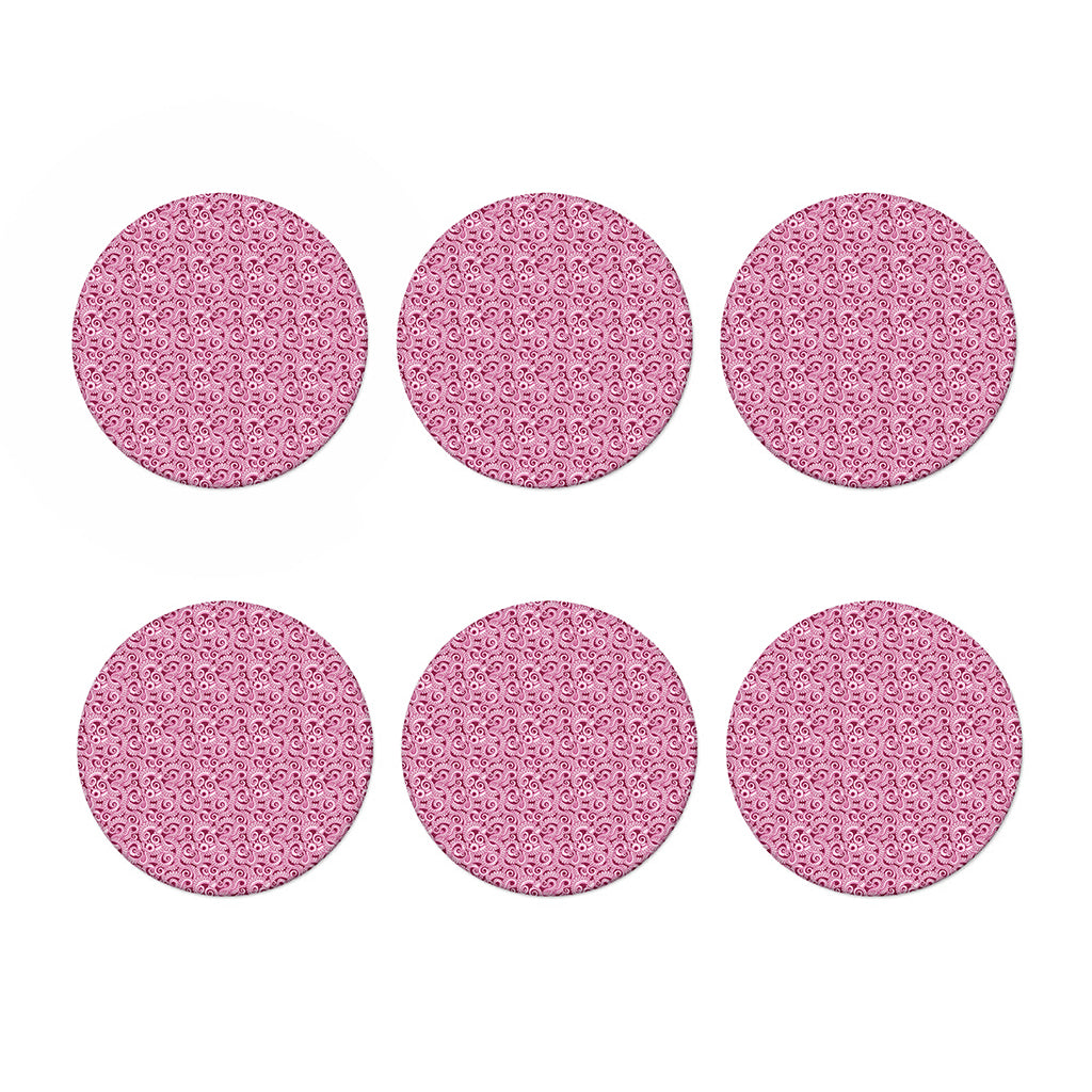 Pink Octopus Tentacles Pattern Print Coaster Set