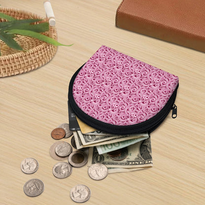 Pink Octopus Tentacles Pattern Print Coin Purse