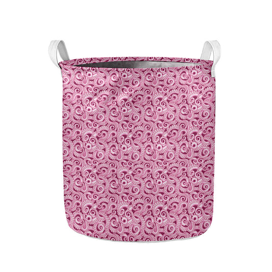 Pink Octopus Tentacles Pattern Print Collapsible Laundry Basket