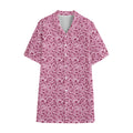 Pink Octopus Tentacles Pattern Print Cotton Hawaiian Shirt