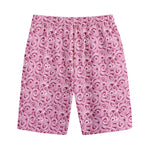 Pink Octopus Tentacles Pattern Print Cotton Shorts