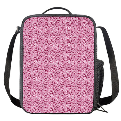 Pink Octopus Tentacles Pattern Print Crossbody Lunch Bag