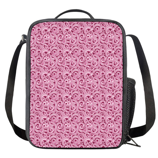 Pink Octopus Tentacles Pattern Print Crossbody Lunch Bag