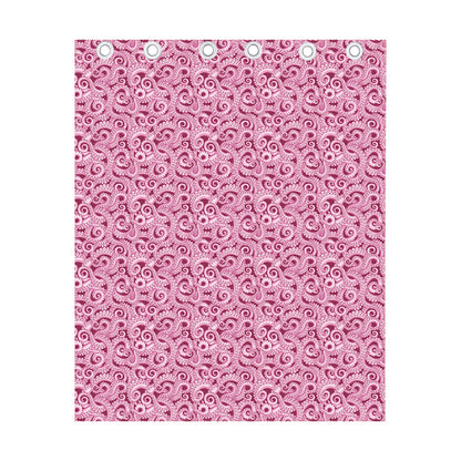 Pink Octopus Tentacles Pattern Print Curtain
