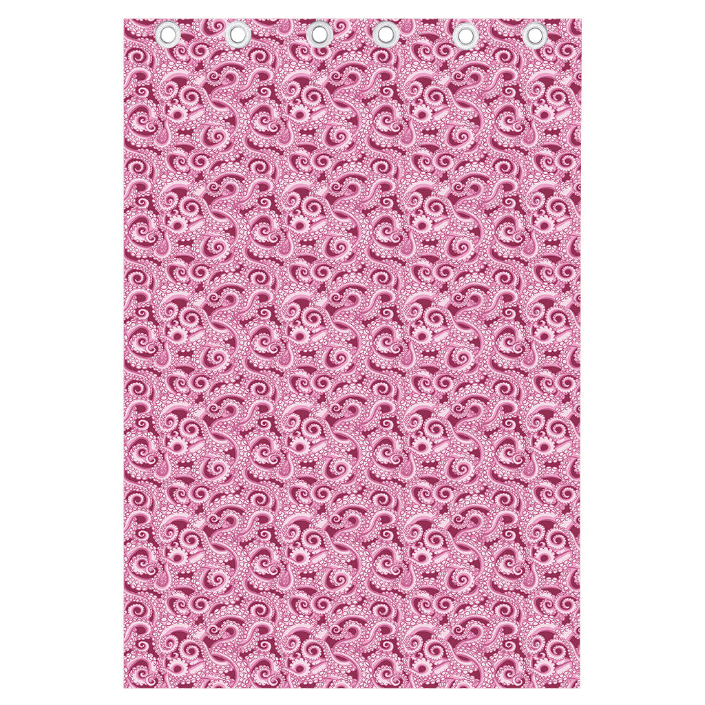 Pink Octopus Tentacles Pattern Print Curtain