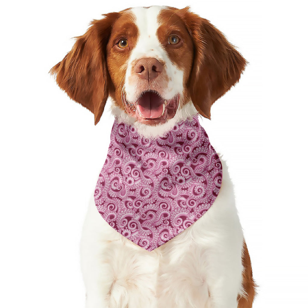 Pink Octopus Tentacles Pattern Print Dog Bandana