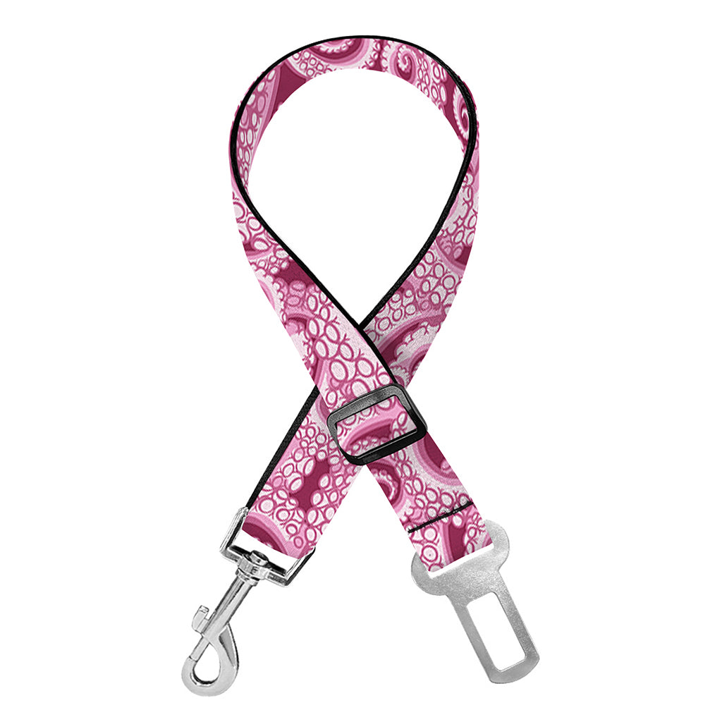 Pink Octopus Tentacles Pattern Print Dog Seat Belt