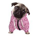 Pink Octopus Tentacles Pattern Print Dog Zip Up Hoodie