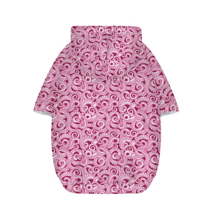 Pink Octopus Tentacles Pattern Print Dog Zip Up Hoodie