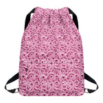 Pink Octopus Tentacles Pattern Print Drawstring Backpack