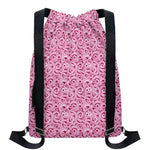 Pink Octopus Tentacles Pattern Print Drawstring Backpack