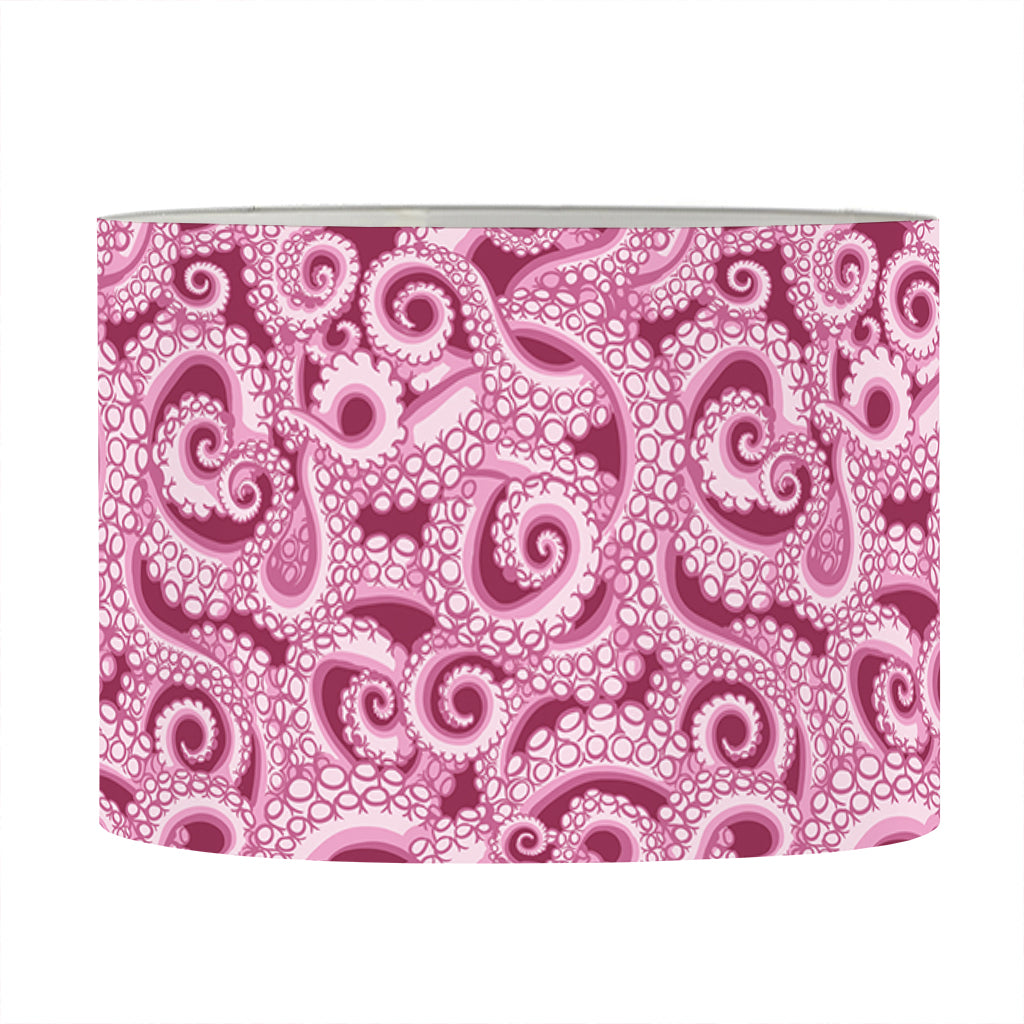 Pink Octopus Tentacles Pattern Print Drum Lamp Shade