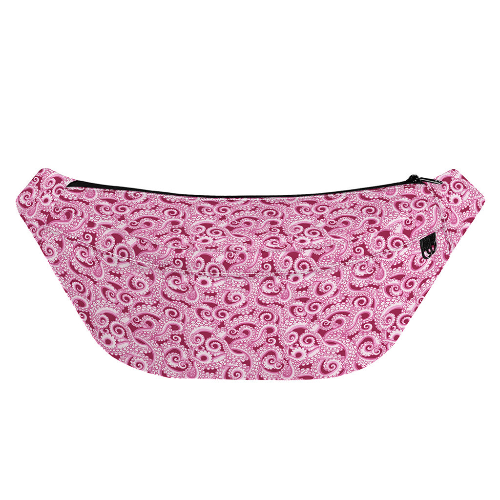 Pink Octopus Tentacles Pattern Print Fanny Pack