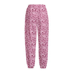 Pink Octopus Tentacles Pattern Print Fleece Lined Knit Pants