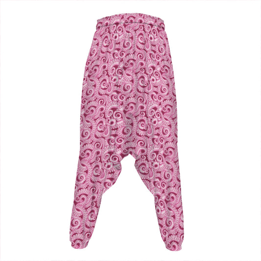Pink Octopus Tentacles Pattern Print Hammer Pants