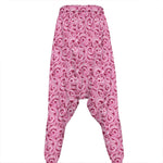 Pink Octopus Tentacles Pattern Print Hammer Pants