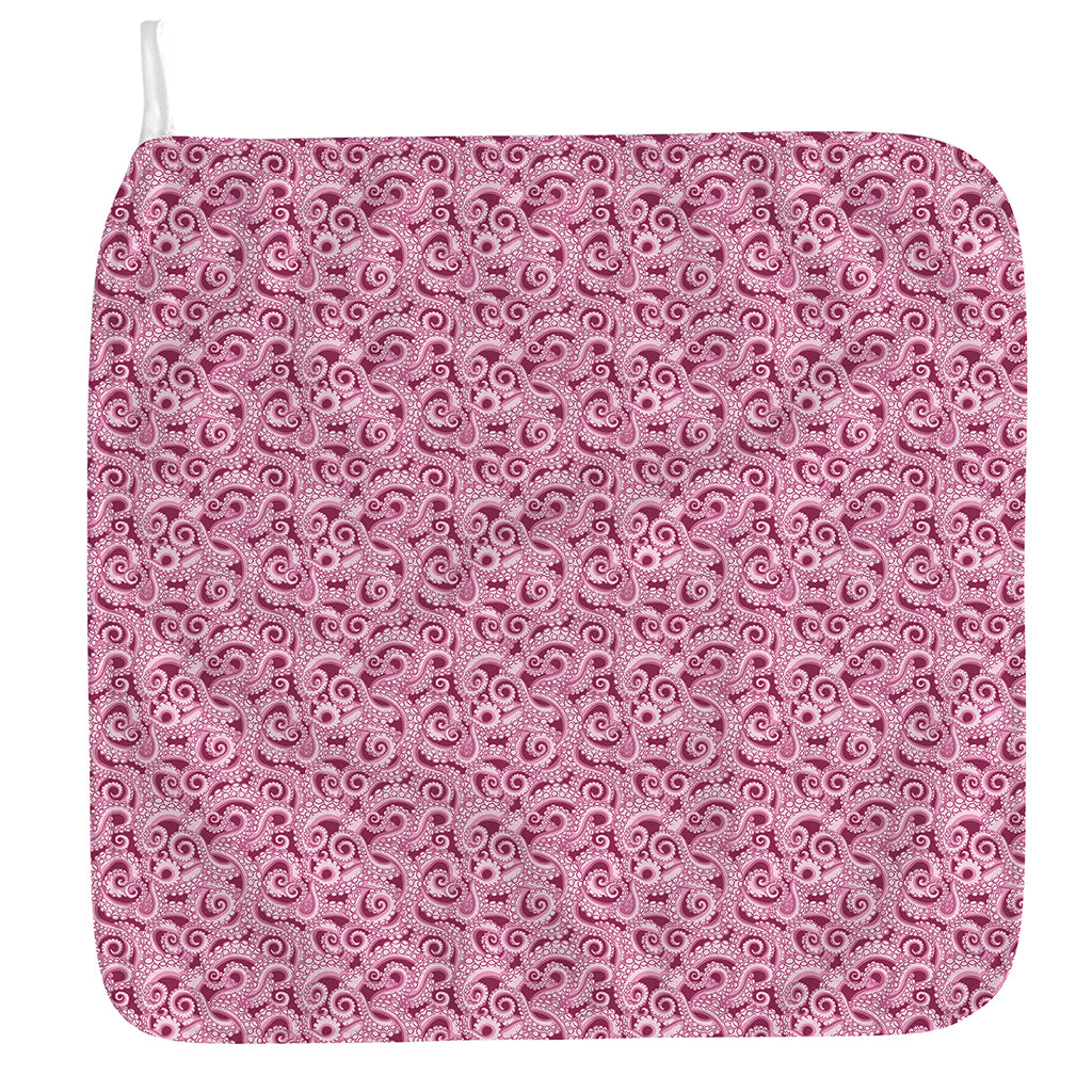 Pink Octopus Tentacles Pattern Print Hand Towel