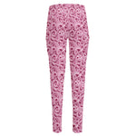 Pink Octopus Tentacles Pattern Print High-Waisted Pocket Leggings