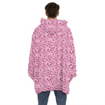 Pink Octopus Tentacles Pattern Print Hoodie Blanket