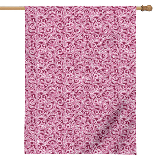 Pink Octopus Tentacles Pattern Print House Flag