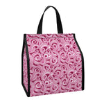 Pink Octopus Tentacles Pattern Print Insulated Lunch Tote