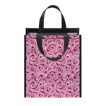 Pink Octopus Tentacles Pattern Print Insulated Lunch Tote