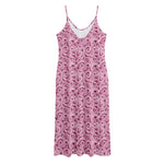 Pink Octopus Tentacles Pattern Print Jersey Midi Cami Dress