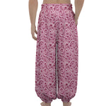Pink Octopus Tentacles Pattern Print Lantern Pants