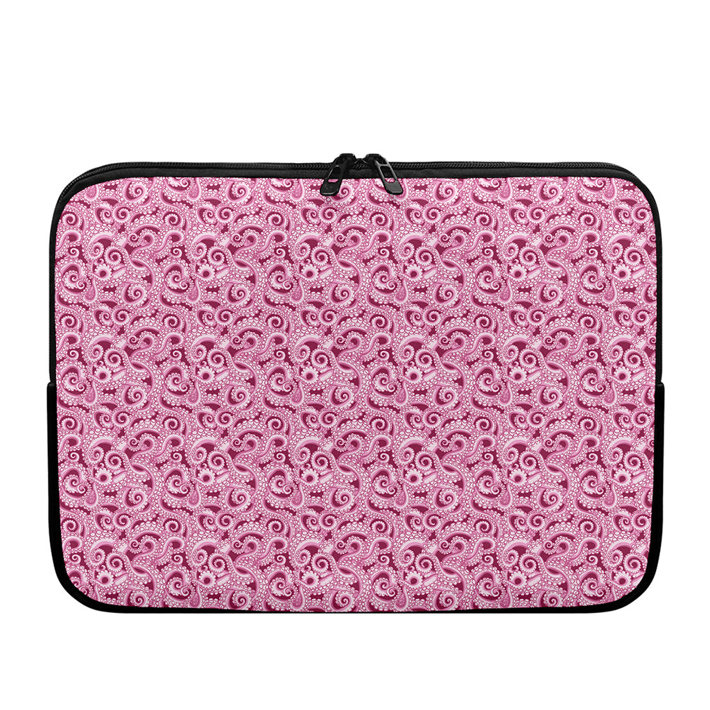 Pink Octopus Tentacles Pattern Print Laptop Sleeve