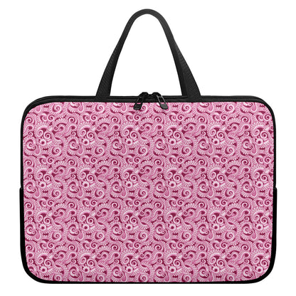 Pink Octopus Tentacles Pattern Print Laptop Sleeve With Handle