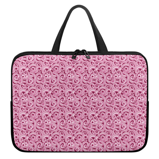 Pink Octopus Tentacles Pattern Print Laptop Sleeve With Handle