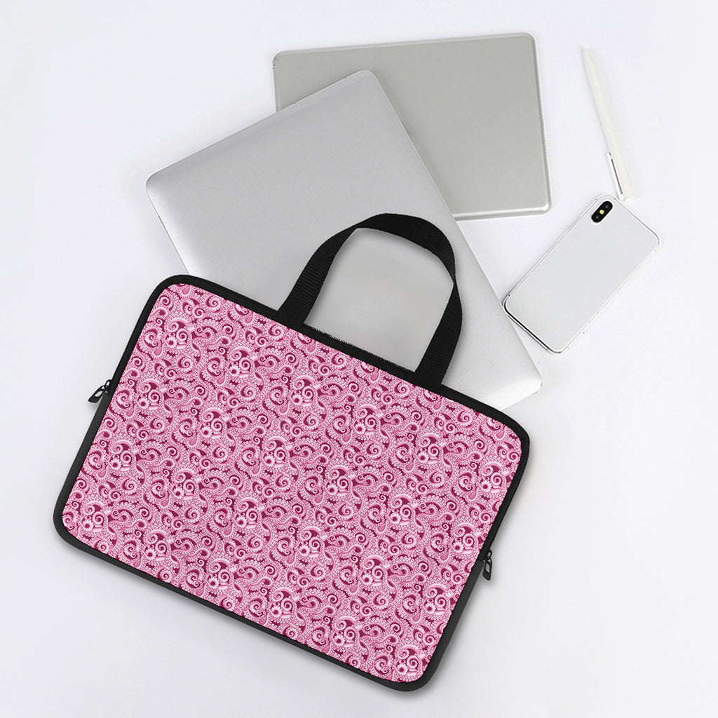 Pink Octopus Tentacles Pattern Print Laptop Sleeve With Handle