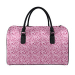 Pink Octopus Tentacles Pattern Print Leather Duffle Bag
