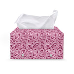 Pink Octopus Tentacles Pattern Print Leather Tissue Box Cover