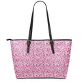 Pink Octopus Tentacles Pattern Print Leather Tote Bag With Zipper