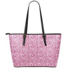 Pink Octopus Tentacles Pattern Print Leather Tote Bag