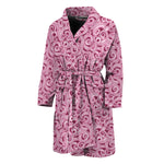 Pink Octopus Tentacles Pattern Print Men's Bathrobe