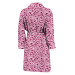 Pink Octopus Tentacles Pattern Print Men's Bathrobe
