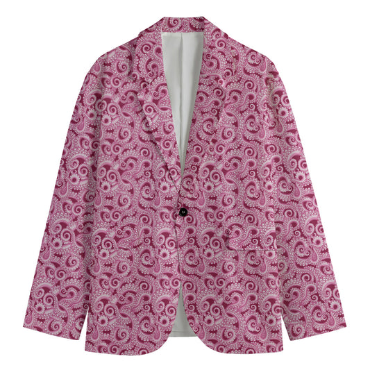 Pink Octopus Tentacles Pattern Print Men's Blazer
