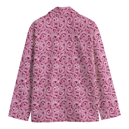 Pink Octopus Tentacles Pattern Print Men's Blazer