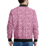 Pink Octopus Tentacles Pattern Print Men's Bomber Jacket