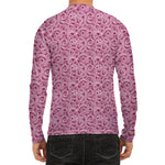 Pink Octopus Tentacles Pattern Print Men's Long Sleeve Rash Guard