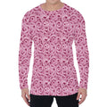 Pink Octopus Tentacles Pattern Print Men's Long Sleeve T-Shirt