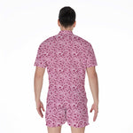 Pink Octopus Tentacles Pattern Print Men's Rompers