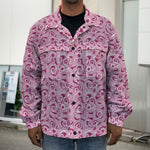 Pink Octopus Tentacles Pattern Print Men's Shirt Jacket