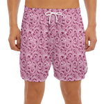 Pink Octopus Tentacles Pattern Print Men's Split Running Shorts
