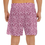 Pink Octopus Tentacles Pattern Print Men's Split Running Shorts
