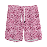 Pink Octopus Tentacles Pattern Print Men's Sports Shorts