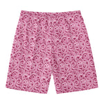 Pink Octopus Tentacles Pattern Print Men's Swim Trunks