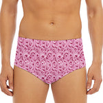 Pink Octopus Tentacles Pattern Print Men's Triangle Swim Briefs
